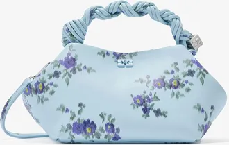 Ganni Iced Aqua Small Bou Bag in Printed Blue