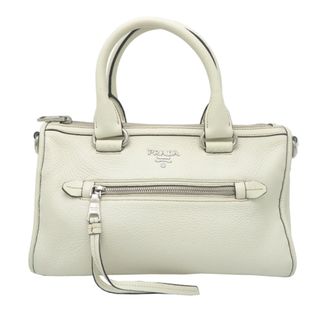 Prada White Leather Boston Bag (Pre-Owned)