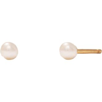 Made by Mary Mini Pearl Stud Earrings in Gold Vermeil at Nordstrom