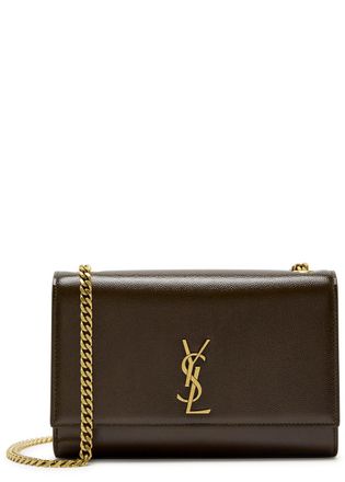 Saint Laurent Kate Small Pebbled Leather Shoulder bag - Khaki - One Size