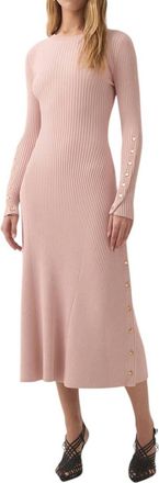 Aje Lia Knit Midi Dress In Blush Pink