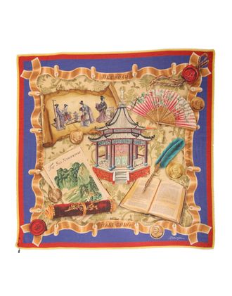 Dolce & Gabbana Womens Multicolor Italy China Shawl Wrap 140cm X 130cm Scarf Modal Cashmere