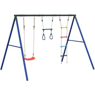 vidaXL Juego De Columpios De Exterior Con Trapecio Y Escalera Vidaxl
