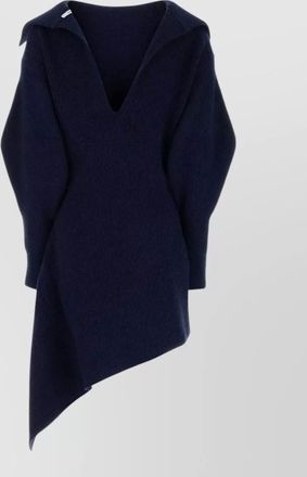 Givenchy cashmere ribbed v-neck long-sleeve mini dress