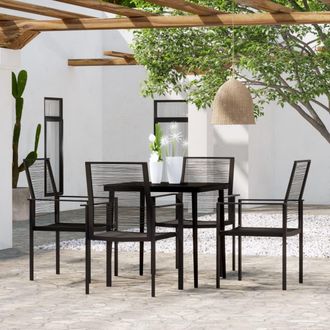 vidaXL Juego De Comedor Para Jard&iacute;n 5 Piezas Negro Vidaxl
