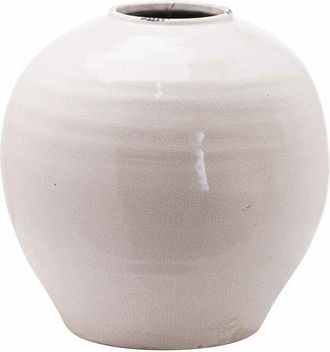 Hill Interiors Garda Glazed Large Regola Vase - Ceramic - L37 x W37 x H38 cm - White