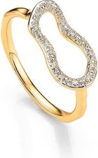 Monica Vinader Riva Mini Pod Vermeil Diamond Ring in Gold at Nordstrom Rack, Size 7.5