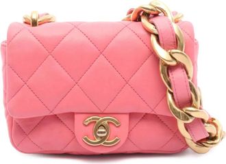 Chanel 2021-2025 Mini Quilted Lambskin Funky Town Flap crossbody bag - Rosa
