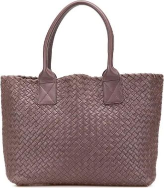 Bottega Veneta Pre-owned Tote Bags, female, Purple, Size: ONE SIZE Pre-owned Leather totes