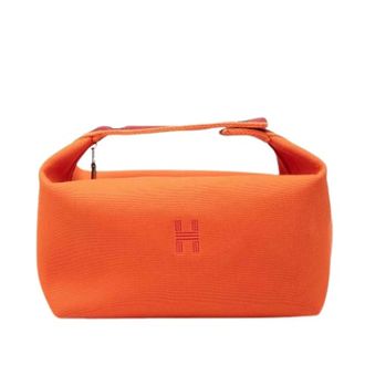 Herm&egrave;s Pre-owned Bride-A-Brac Canvas Pouch - Dames - Pre-owned - Oranje - Maat: ONE Size Leer