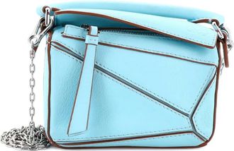 Loewe Puzzle Bag Leather Nano crossbody bag - Blauw