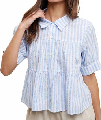 Wishlist Mila Top In Blue/white