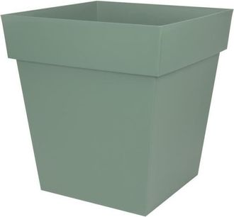 Eda Eda - Plastique - Vaso Cuadrado Toscano - 50 Cm - 87 L - Laurel Verde