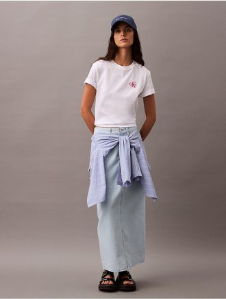 Calvin Klein Jeans Calvin Klein Womens Classic Contrast Monologo T-Shirt - White - XS
