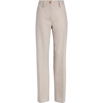 Khaite Callum Tapered Wool Pants in Oatmeal at Nordstrom, Size 10