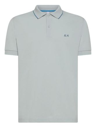 Sun 68 embroidered short-sleeve polo shirt - Grey