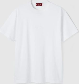 Gucci Cotton Jersey T-shirt With Embroidery, Size XXXL, White, Ready-to-wear