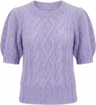 Lind Tulipan Sweater - Dames - Ronde hals truien - Paars - L/Xl - Truien & Vesten