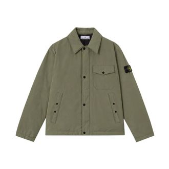 Stone Island Micro Reps Jacket - Heren - Zomerjassen - Groen - S - Leer - Jassen