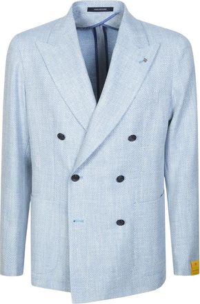 Tagliatore Montecarlo Double-Breasted Jacket - Heren - Business blazers - Blauw - XL - Wol - Kostuums