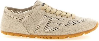 Balmain Beige Lace Up Sneakers