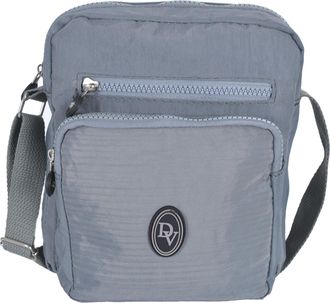 dv 73 Small Two Section Womens Zipper Crossbody Nylon Water Resistant Ladies Unisex Travel Bag (Grey)
