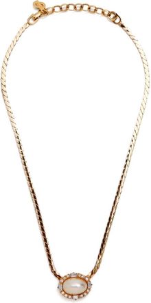 Dior faux-pearl rhinestone necklace - women - Faux Pearl/Gold Plated/Rhinestone - One Size