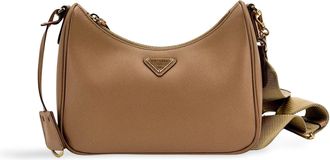 Prada Re-edition 2005 Saffiano Leather Shoulder Bag Beige