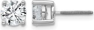 Diamond2Deal 14k Gold 1 1/2 ct Round Lab Grown Diamond Stud Earrings Screw Back VS Clarity, G-H Color