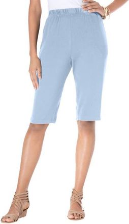 Roaman's Plus Size Soft Knit Pull On Bermuda Short in Pale Blue at Nordstrom, Size Large