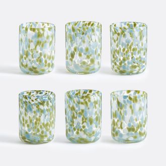 La Redoute Interieurs Set van 6 waterglazen in gespikkeld glas, DOTIO