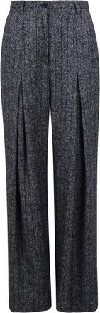 Dolce & Gabbana Broeken, Dames, Grijs, S, Wol, Tailored Striped Wool Broeken