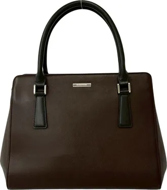 Burberry Brown Leather Handbag Tote Bag (Pre-Owned)