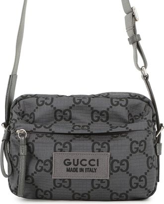 Gucci Black Gray Polyester Gg Canvas Shoulder Bag Sling Bag (Pre-Owned)