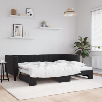 vidaXL Sof&aacute; Cama Nido Terciopelo Negro 80x200 Cm Vidaxl