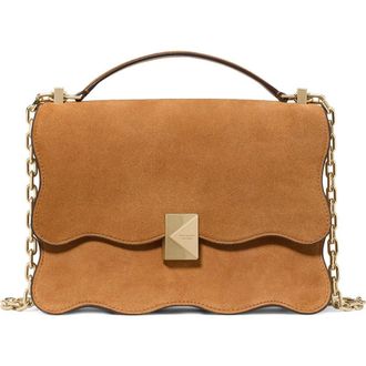 Kate Spade New York deco wavy suede convertible crossbody bag in Garden Soil at Nordstrom