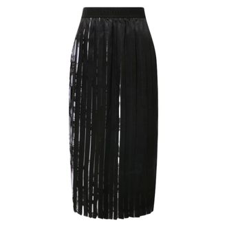 Versace Jeans Couture Midi Skirts, female, Black, Size: 2XS Watercolour Couture Pleated Midi Skirt