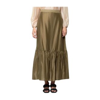 Kaos Falda Larga de Lyocell con Volante - Skirts - Mujer - Verde - L