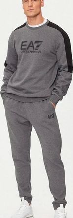 Emporio Armani Mens Large Logo Tracksuit - Dark Grey Marl - Size: XX large