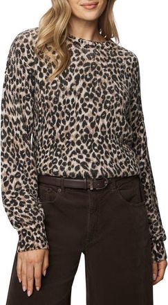 Splendid Delaney Leopard Print Crewneck Sweater in White Snow Leopard at Nordstrom, Size X-Small