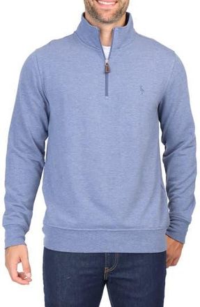 Tailorbyrd Sueded Fleece Quarter Zip Pullover in Denim Ble Heather at Nordstrom Rack, Size X-Large