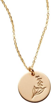 Made by Mary May Birth Flower Necklace in Gold Filled at Nordstrom, Size Medium