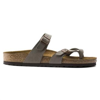 Birkenstock Womens Mayari Birkibuc Sandal In Stone