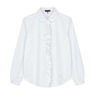 R13 Camicia Shrunken con volant - - Blouses & Shirts - Donna - Bianco - XS