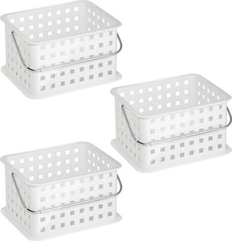 iDesign Small Stackable Shower Basket - Set of 3 - Clear/Frost - Made in USA in White at Nordstrom