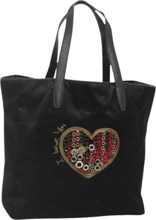 Loewe Pre-owned Satin Tote Bag - Dames - Vintage Shopper - Zwart - ONE Size - Leer - Vintage