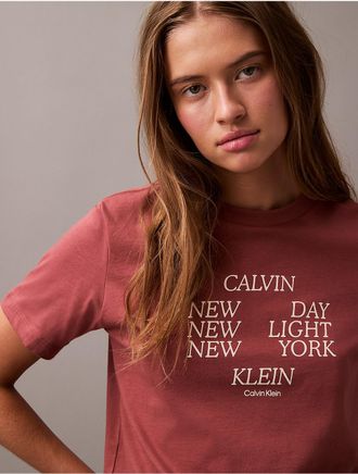 Calvin Klein Jeans Calvin Klein Womens New Light Graphic Classic Crewneck T-Shirt - Brown - XS