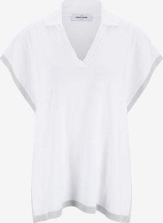 Gran Sasso Weites Kurzarm-Polohemd aus Baumwollmix