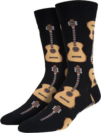 Socksmith Mens Guitars Socks, Black (Black Black), One (Size: U.S. 7-12.5)