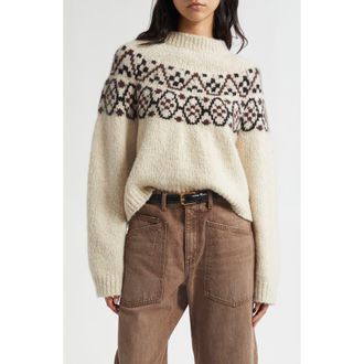 Nili Lotan Chrissy Fair Isle Cashmere & Silk Sweater in Beige Melange Fair Isle at Nordstrom, Size X-Small
